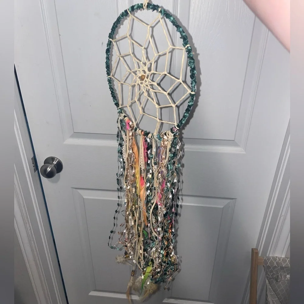 Boho Dreamcatcher Multicolored Ribbons Wall Decor Macrame Art